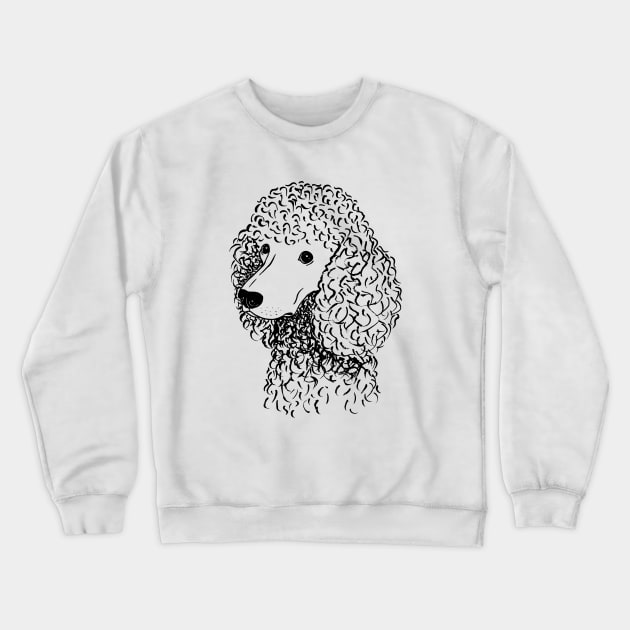 Poodle (Black and White) Crewneck Sweatshirt by illucalliart